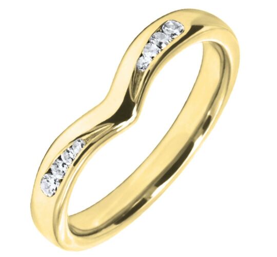 2.75mm Shaped Wedding Ring - 0.12ct Diamond | W559